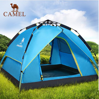 骆驼户外全自动帐篷3-4人 野外露营防雨双层 休闲帐篷套装