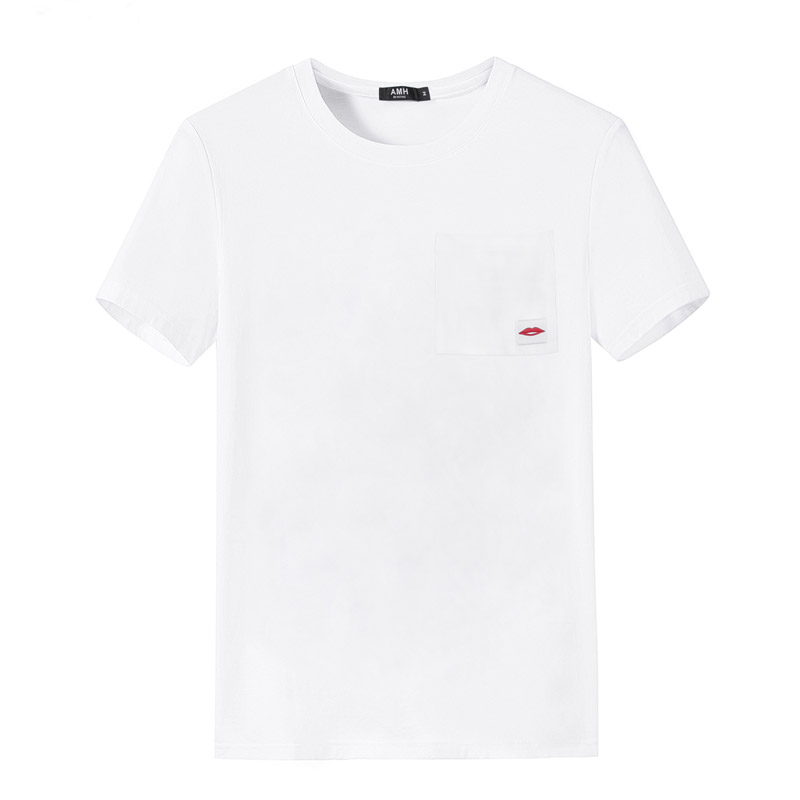 AMH韩版男装夏装2018新款潮流休闲学生青年时尚短袖T恤男NX8742琎 白色 XL