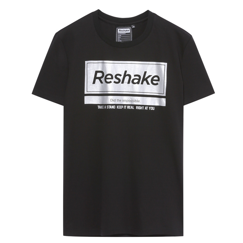 商场同款马克华菲潮牌Reshake2017夏季新品休闲圆领字母短袖t恤男上衣潮 311纯黑 170M